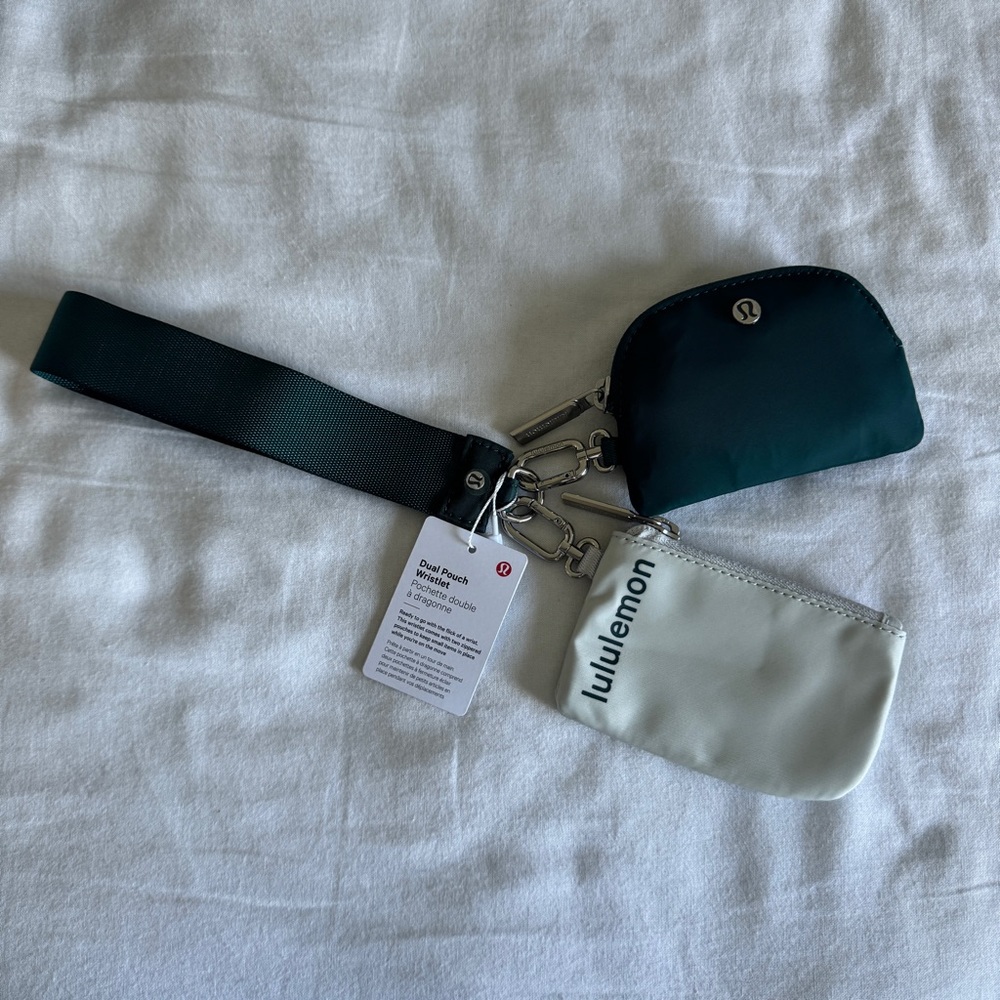 lululemon athletica Dual Pouch Keychain Wristlet in Black and Cream